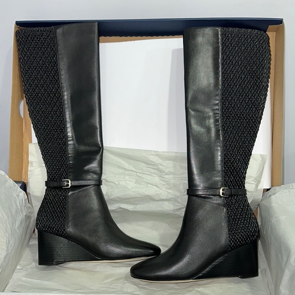 Cole Haan Shoes - Size 5 B Women Shoes Cole Haan Lauralyn Stretch Wedge Boot Mid Calf Black W15655